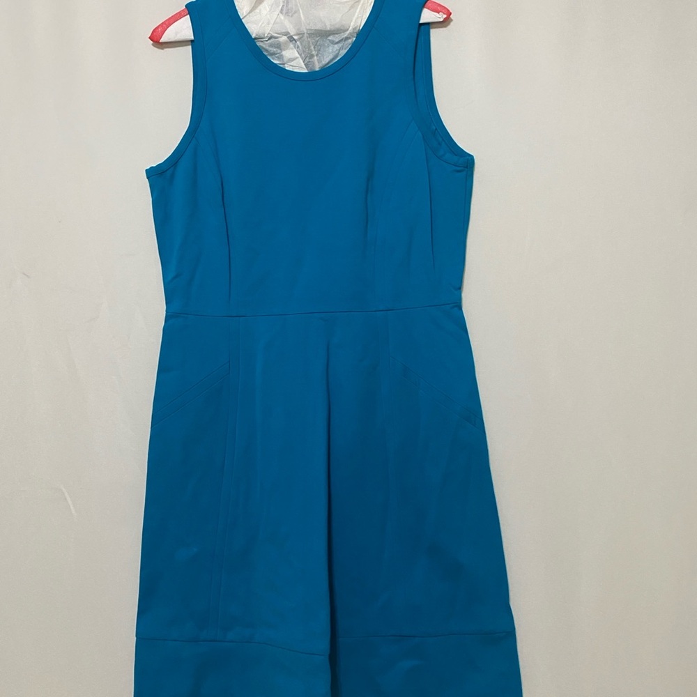 Daniel Cremieux Blue A-Line Midi Dress Scoop Neck
